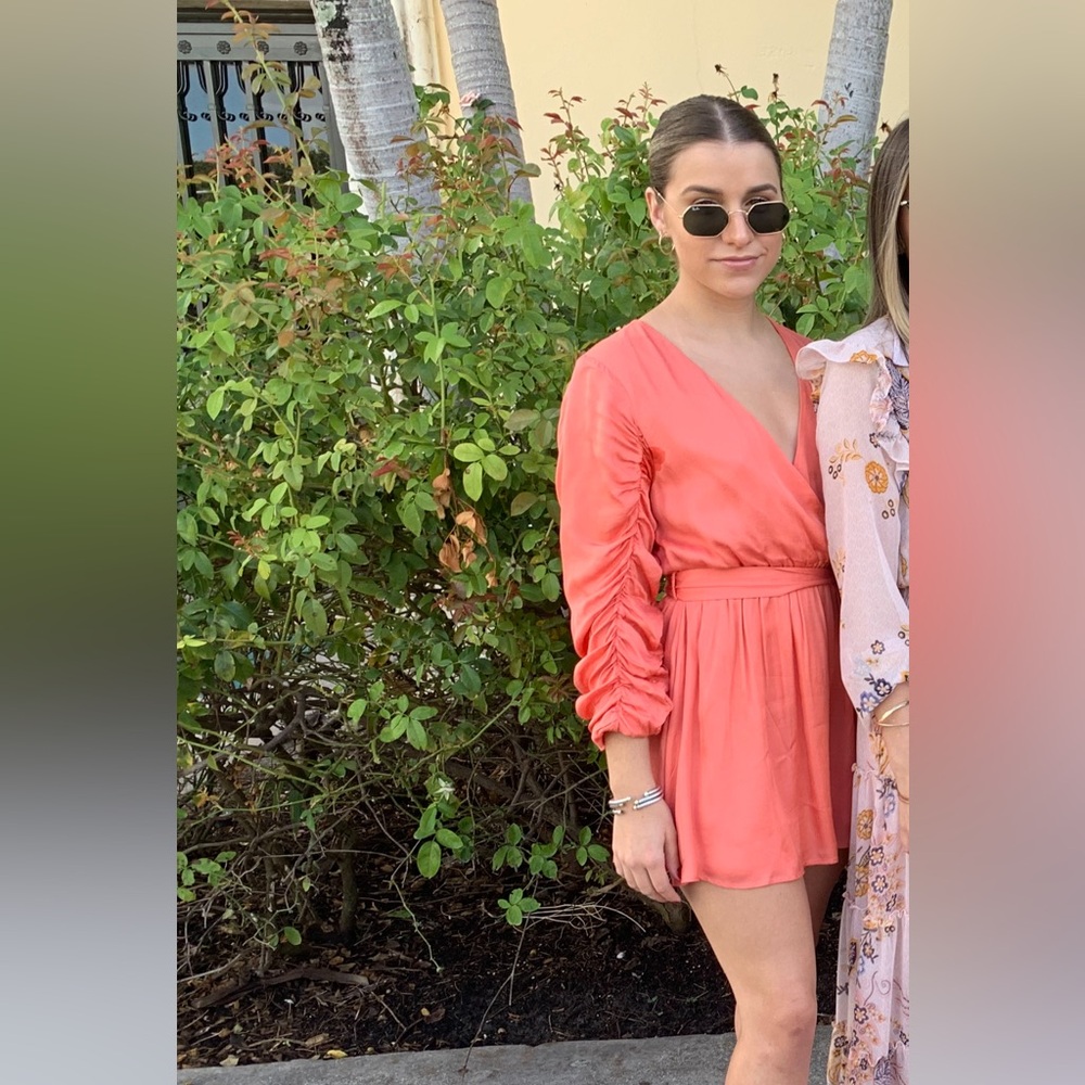 Tularosa Salmon Long-Sleeved Mini Dress